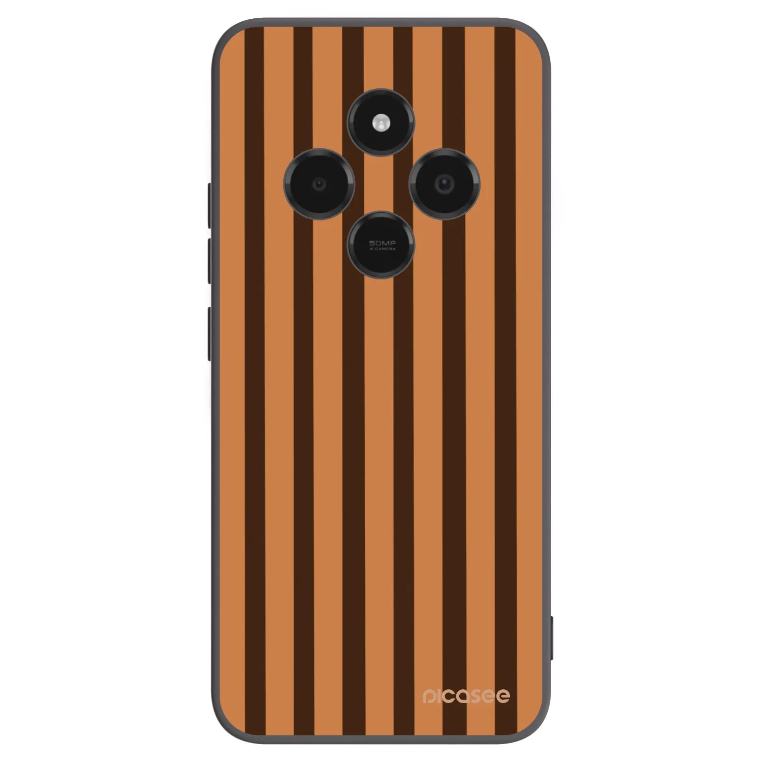 Picasee silikonowe czarne etui na Xiaomi Poco C75 - Caramel lines
