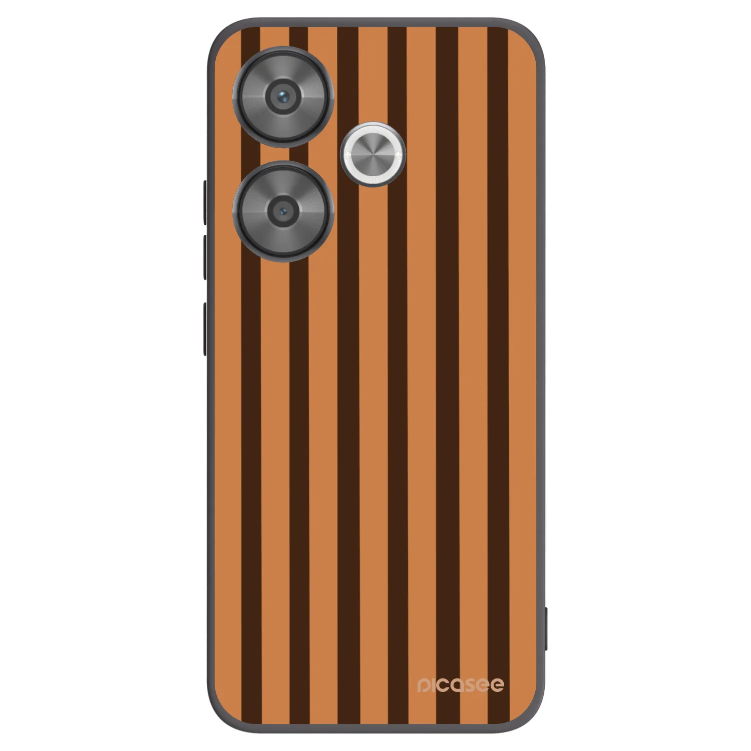 Picasee silikonowe czarne etui na Xiaomi Poco F6 - Caramel lines