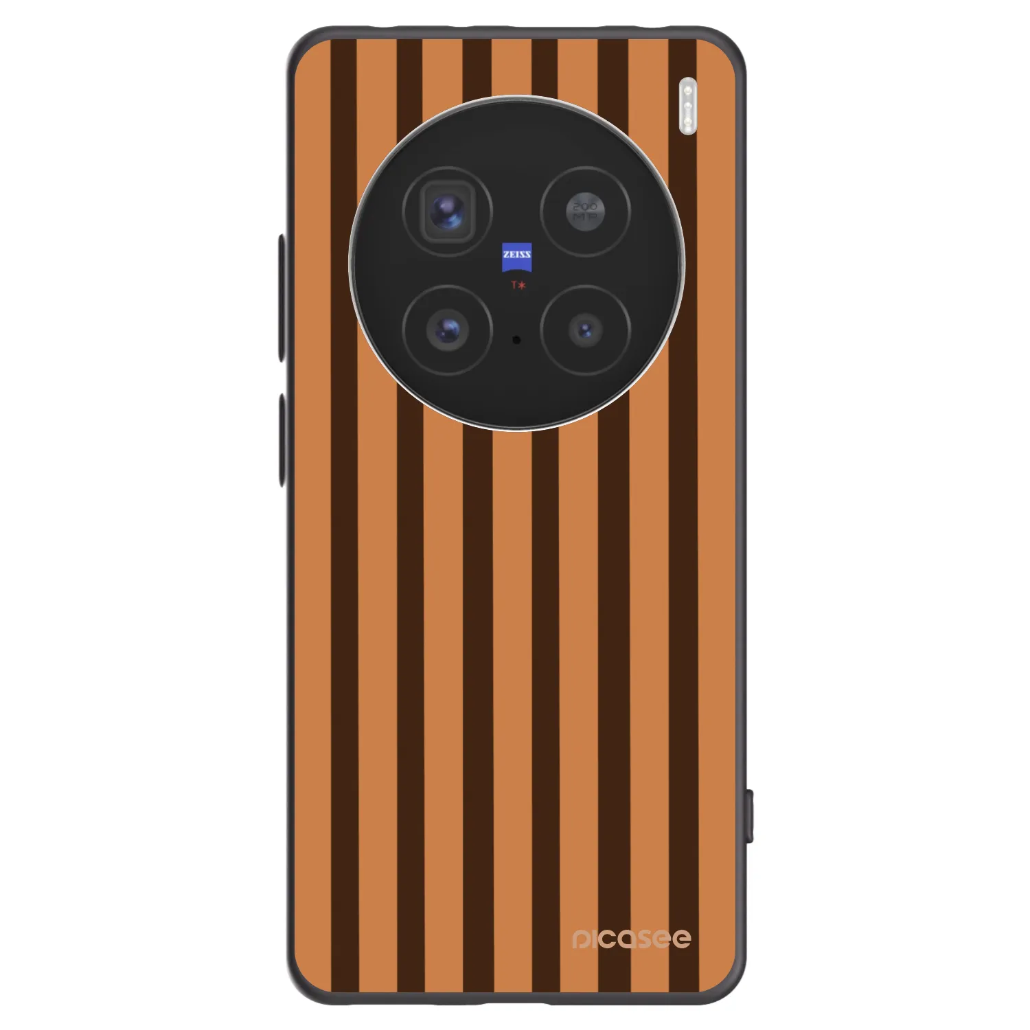 Picasee silikonowe czarne etui na Vivo X200 Pro - Caramel lines