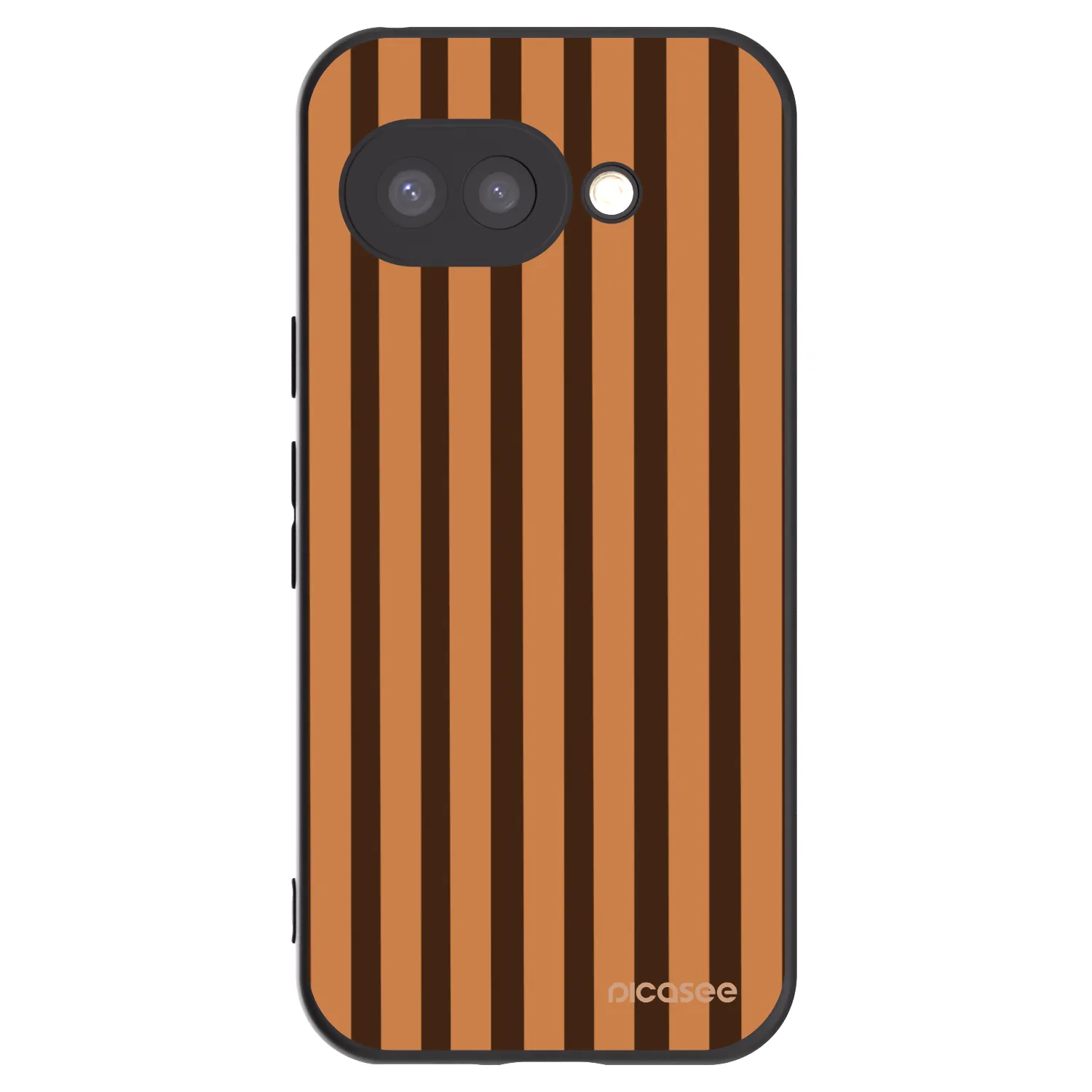 Picasee silikonowe czarne etui na Google Pixel 9a - Caramel lines