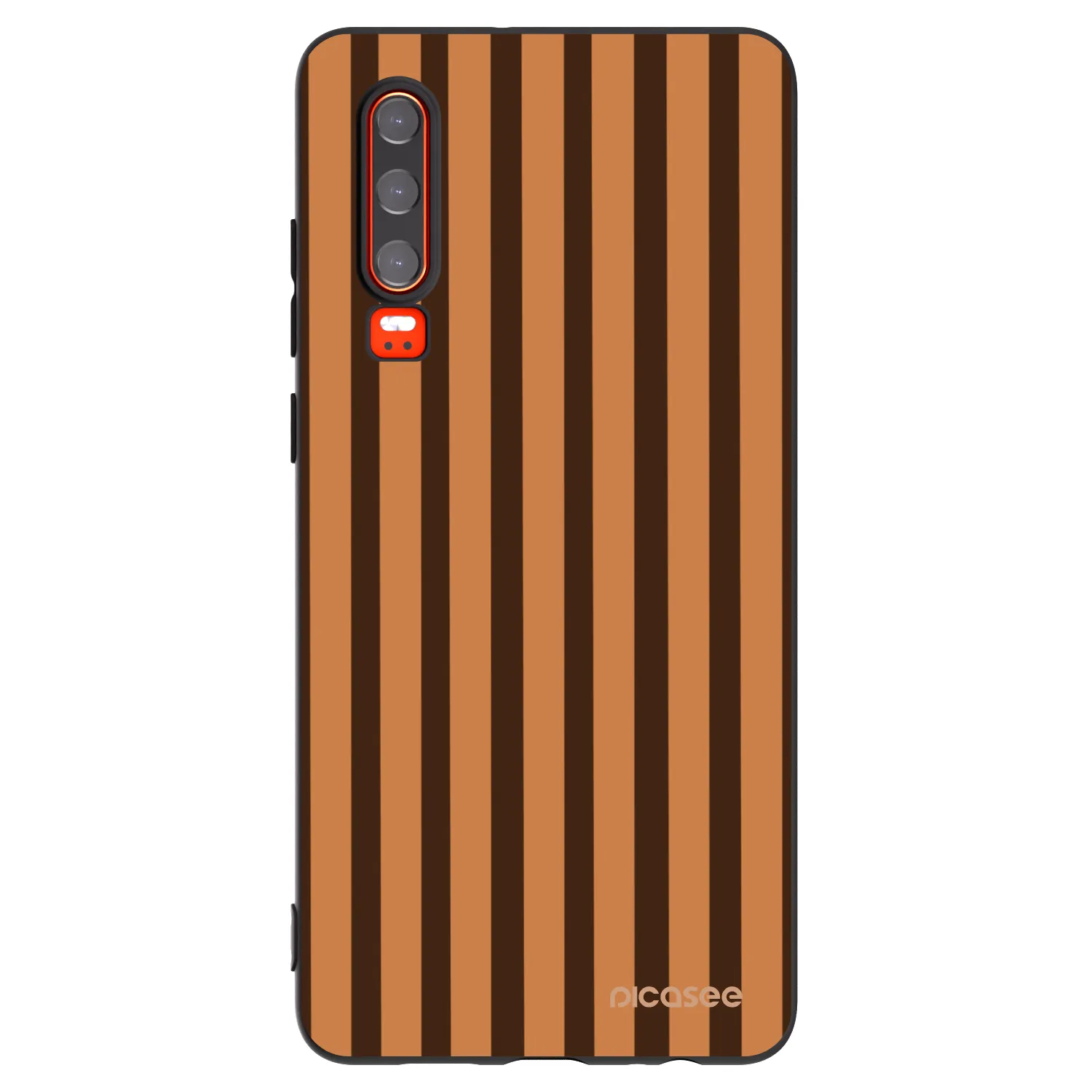 Picasee silikonowe czarne etui na Huawei P30 - Caramel lines