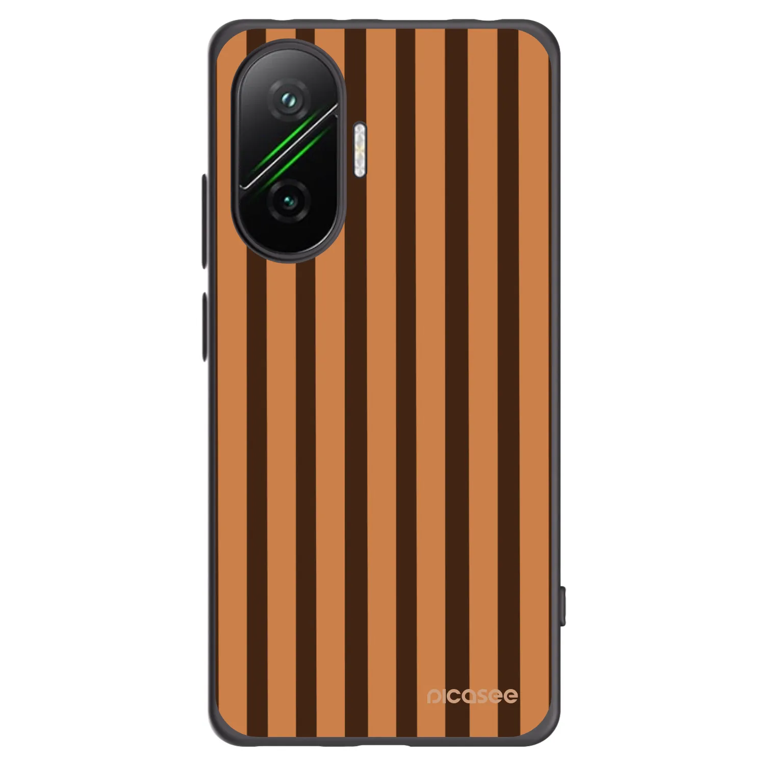 Picasee silikonowe czarne etui na Xiaomi Poco F7 5G - Caramel lines
