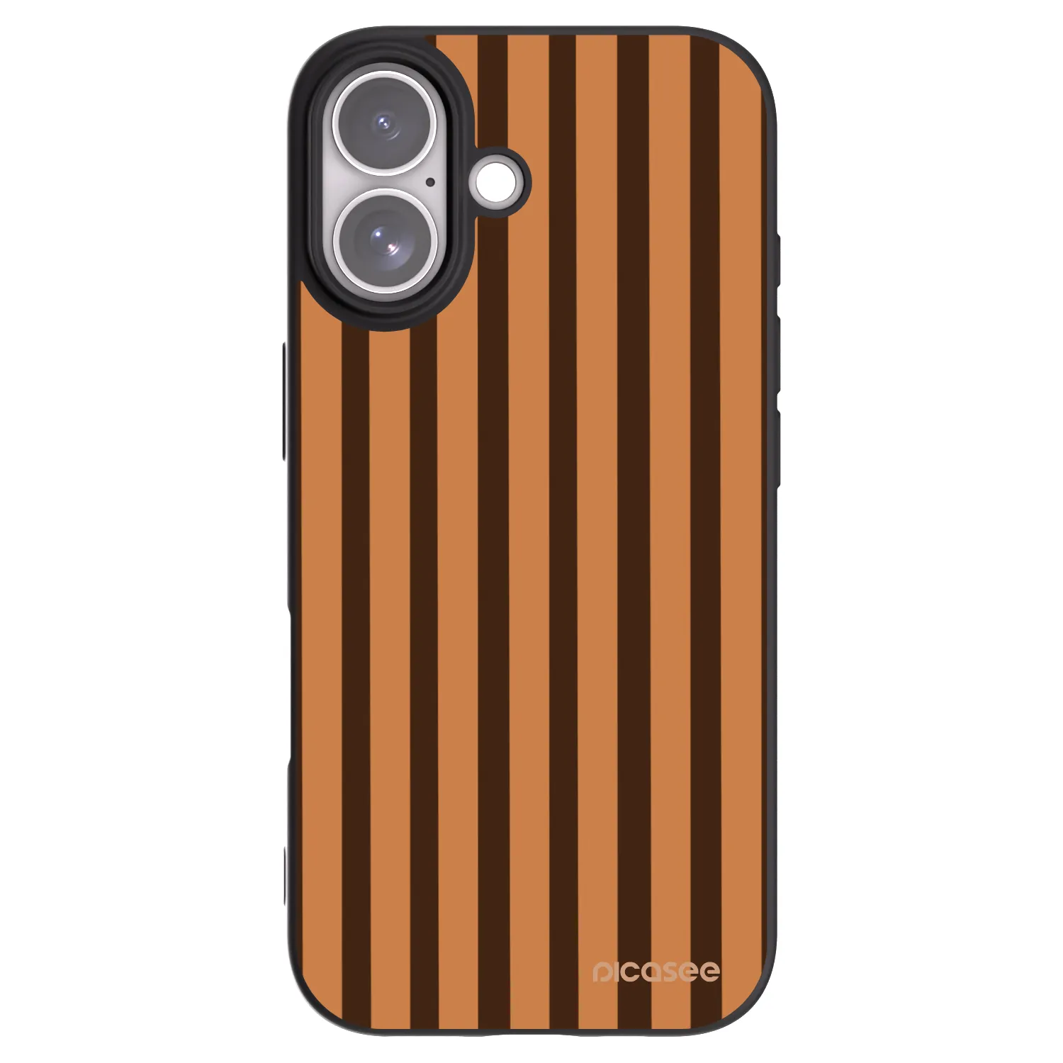 Picasee silikonowe czarne etui na Apple iPhone 17 - Caramel lines