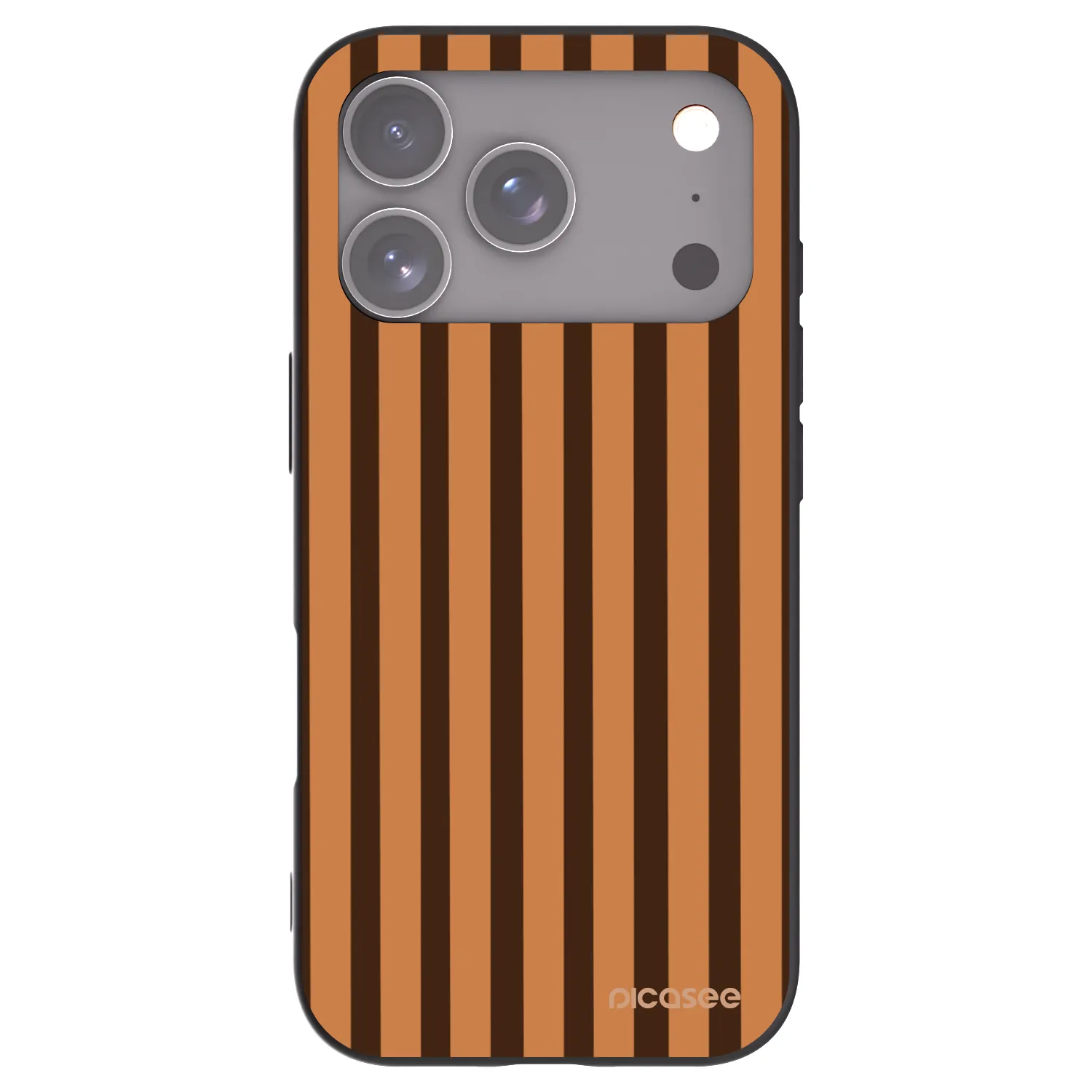 Picasee silikonowe czarne etui na Apple iPhone 17 Pro - Caramel lines