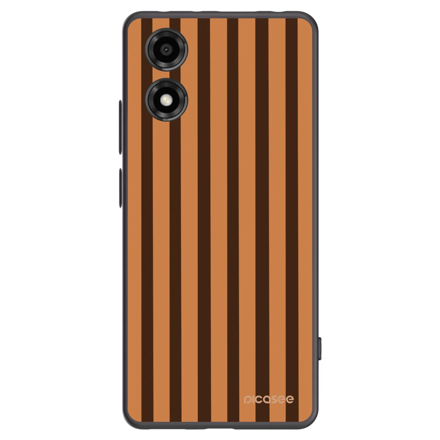 Picasee silikonowe czarne etui na Motorola Moto E14 - Caramel lines