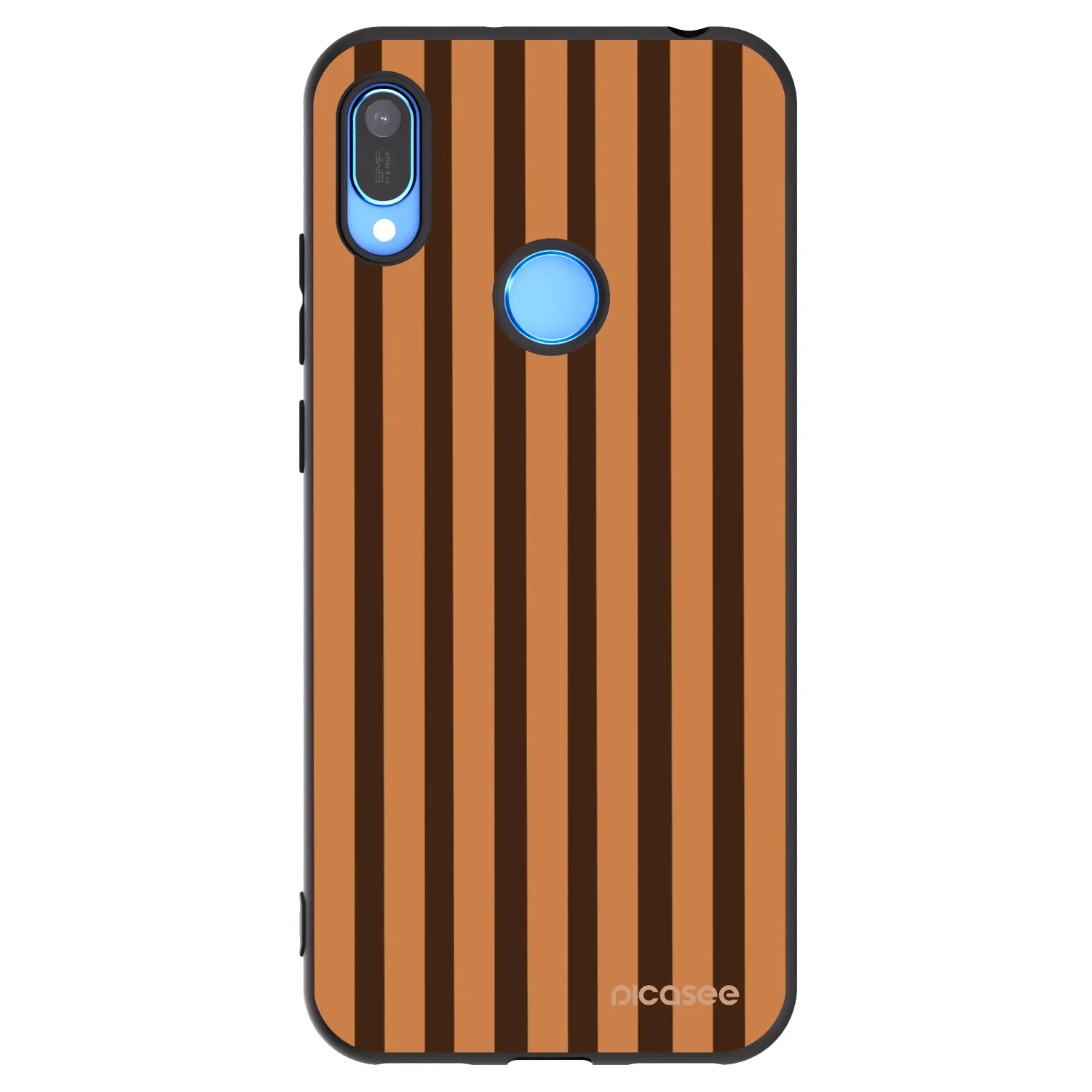 Picasee silikonowe czarne etui na Huawei Y6 2019 - Caramel lines