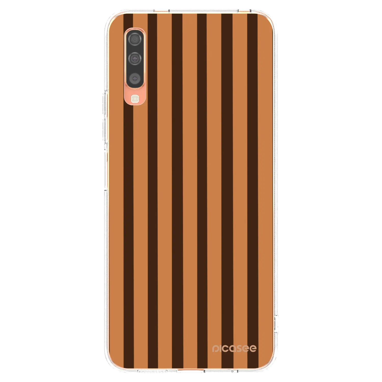 Picasee silikonowe przeźroczyste etui na Samsung Galaxy A70 A705F - Caramel lines