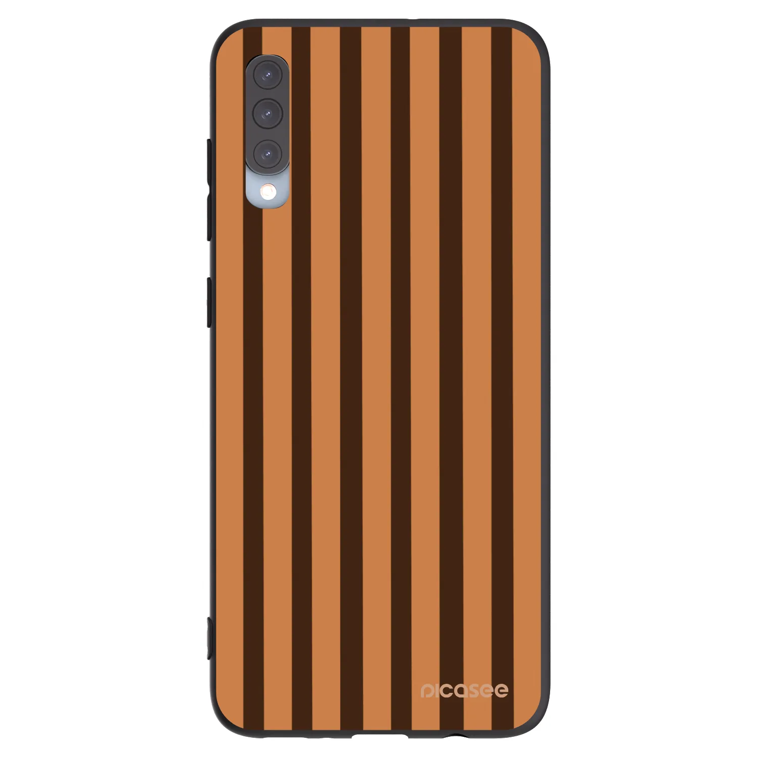 Picasee silikonowe czarne etui na Samsung Galaxy A70 A705F - Caramel lines