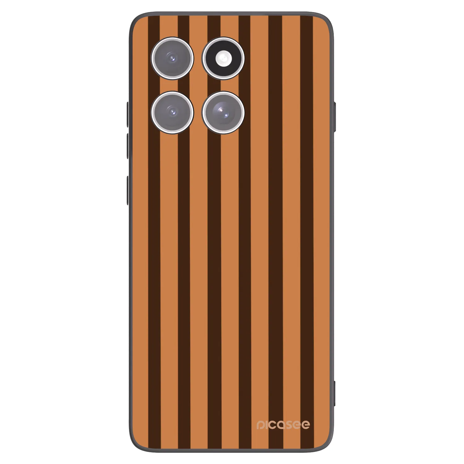 Picasee silikonowe czarne etui na Motorola Edge 60 Pro - Caramel lines