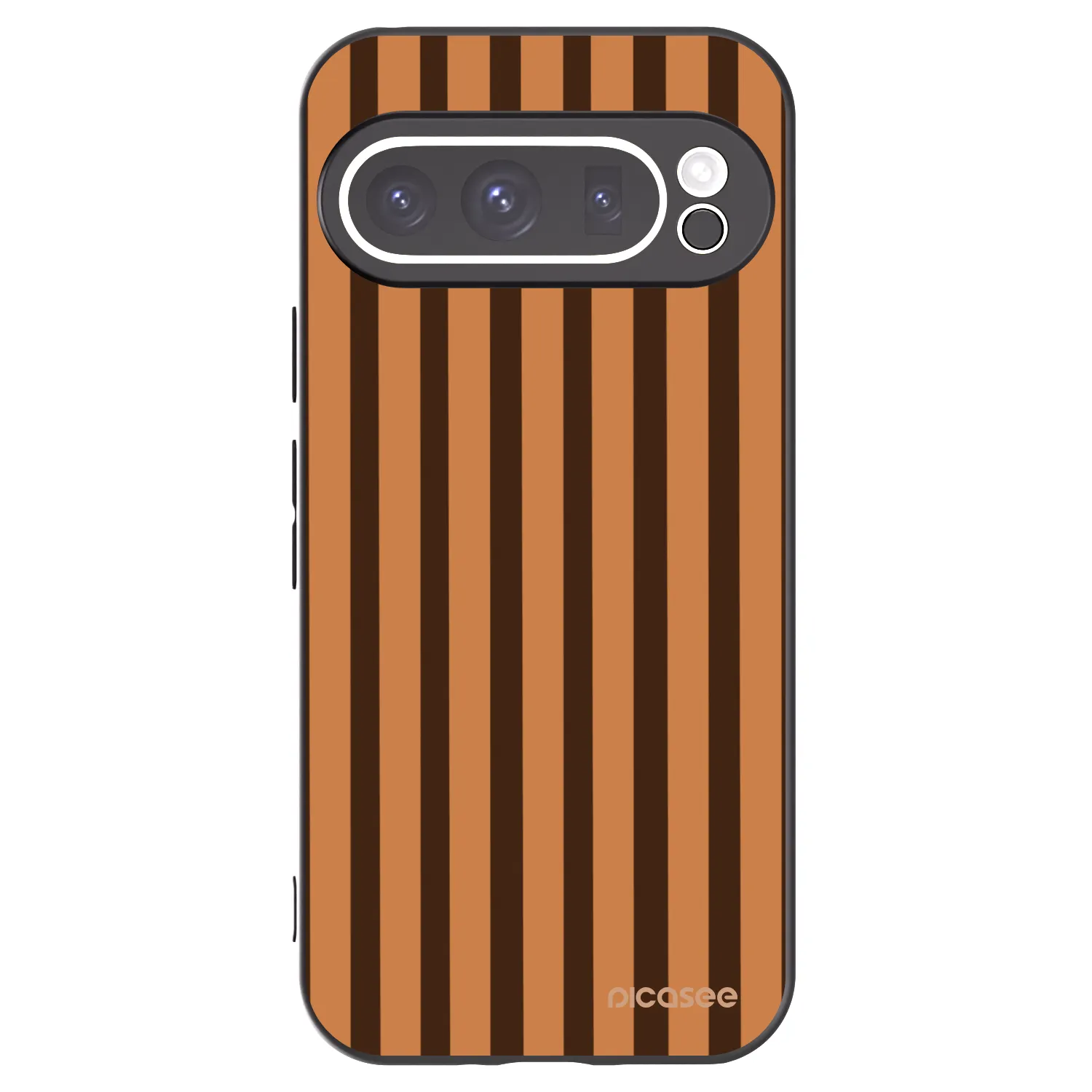 Picasee silikonowe czarne etui na Google Pixel 9 Pro XL - Caramel lines
