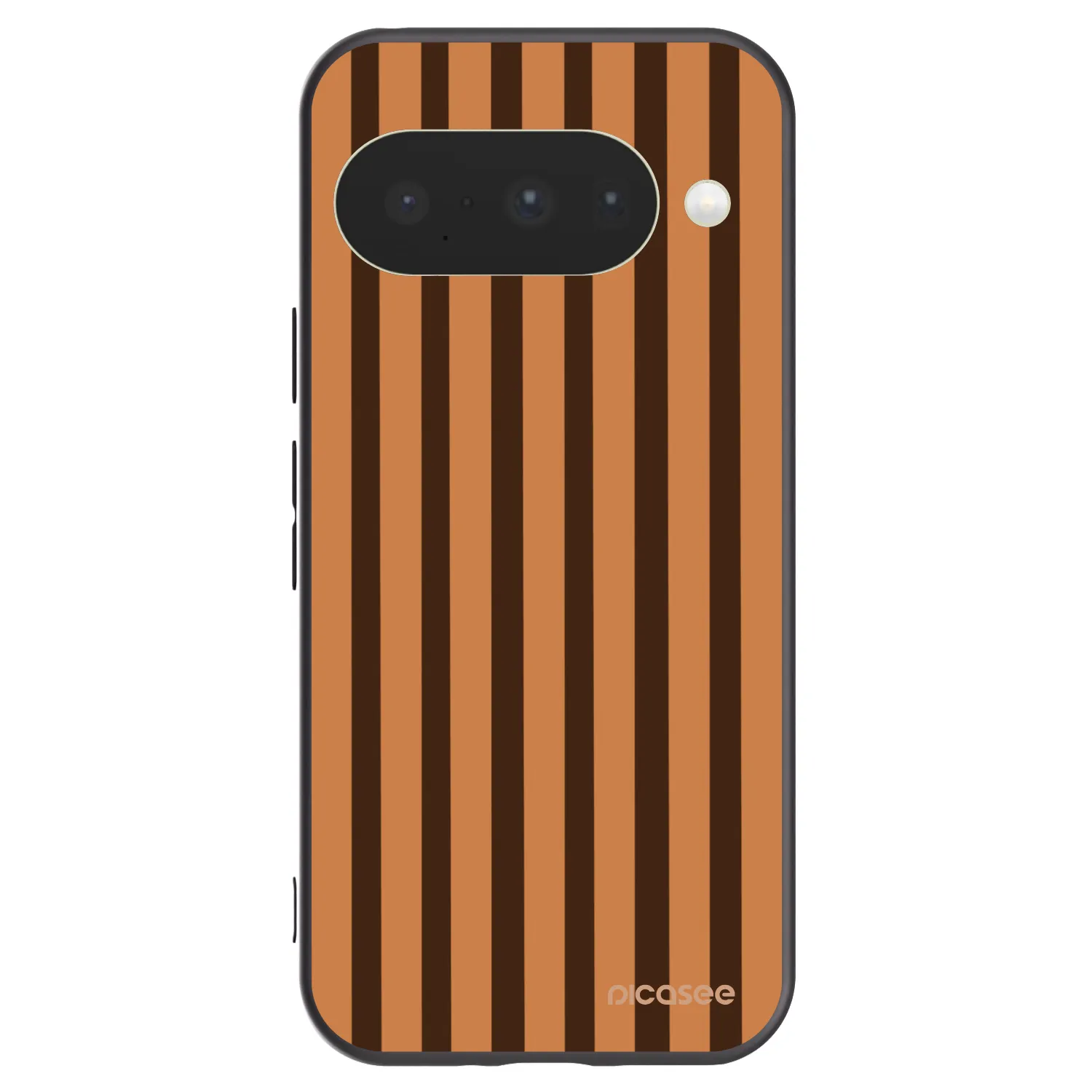 Picasee silikonowe czarne etui na Google Pixel 10 - Caramel lines