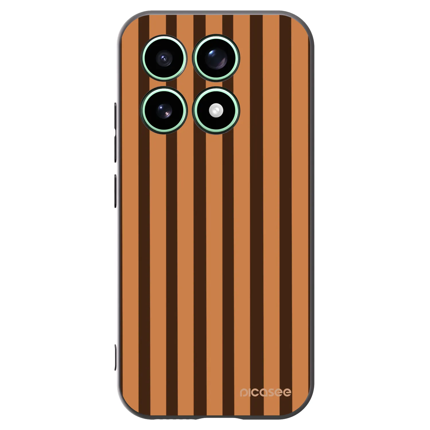 Picasee silikonowe czarne etui na Xiaomi 17 - Caramel lines