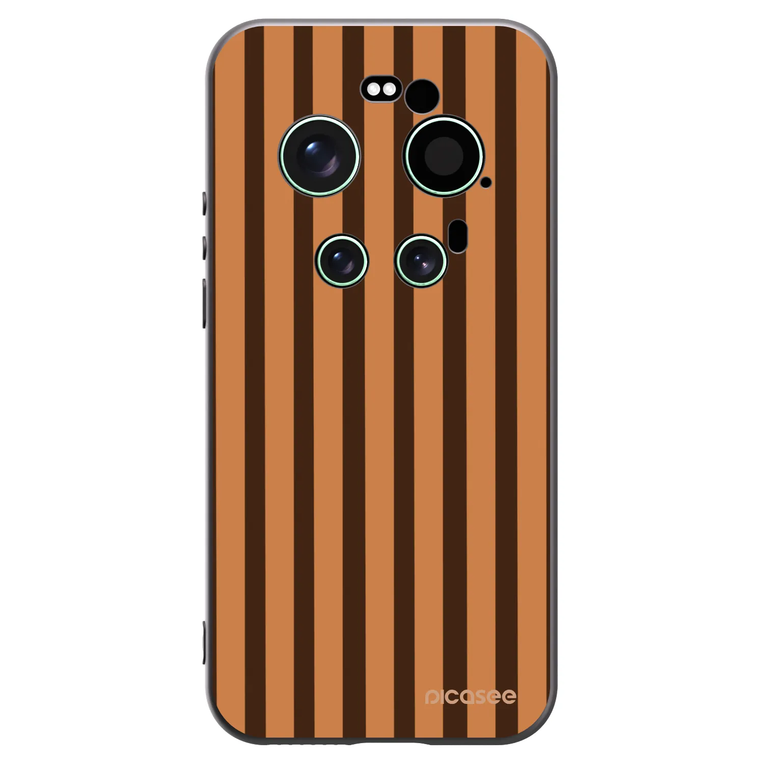 Picasee silikonowe czarne etui na Xiaomi 17 Ultra - Caramel lines