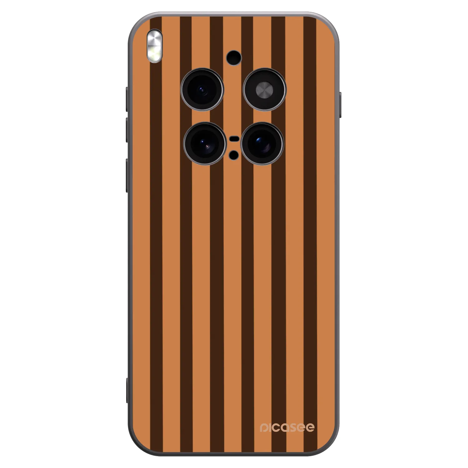 Picasee silikonowe czarne etui na Vivo X300 Pro - Caramel lines
