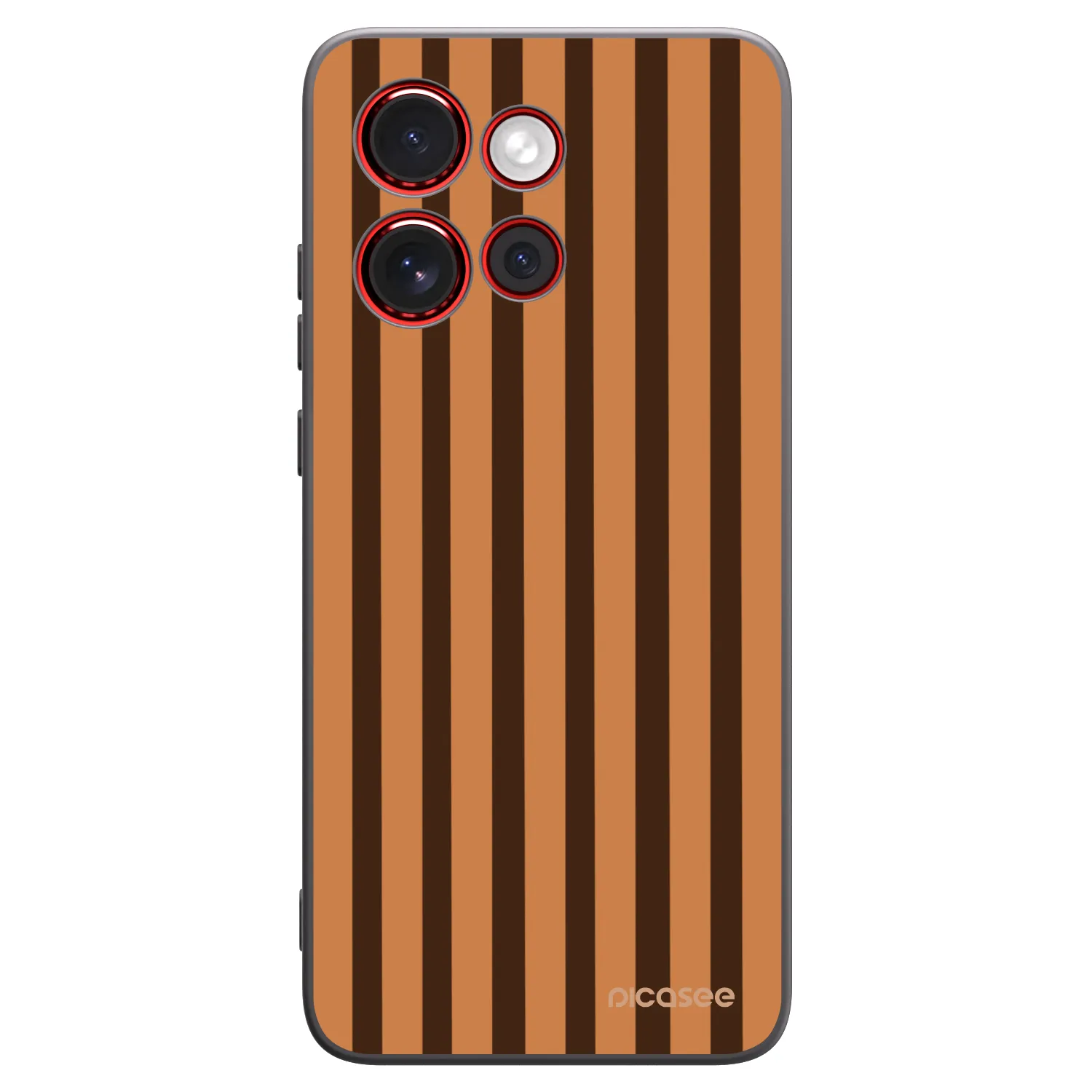 Picasee silikonowe czarne etui na Motorola Edge 60 Neo 5G - Caramel lines