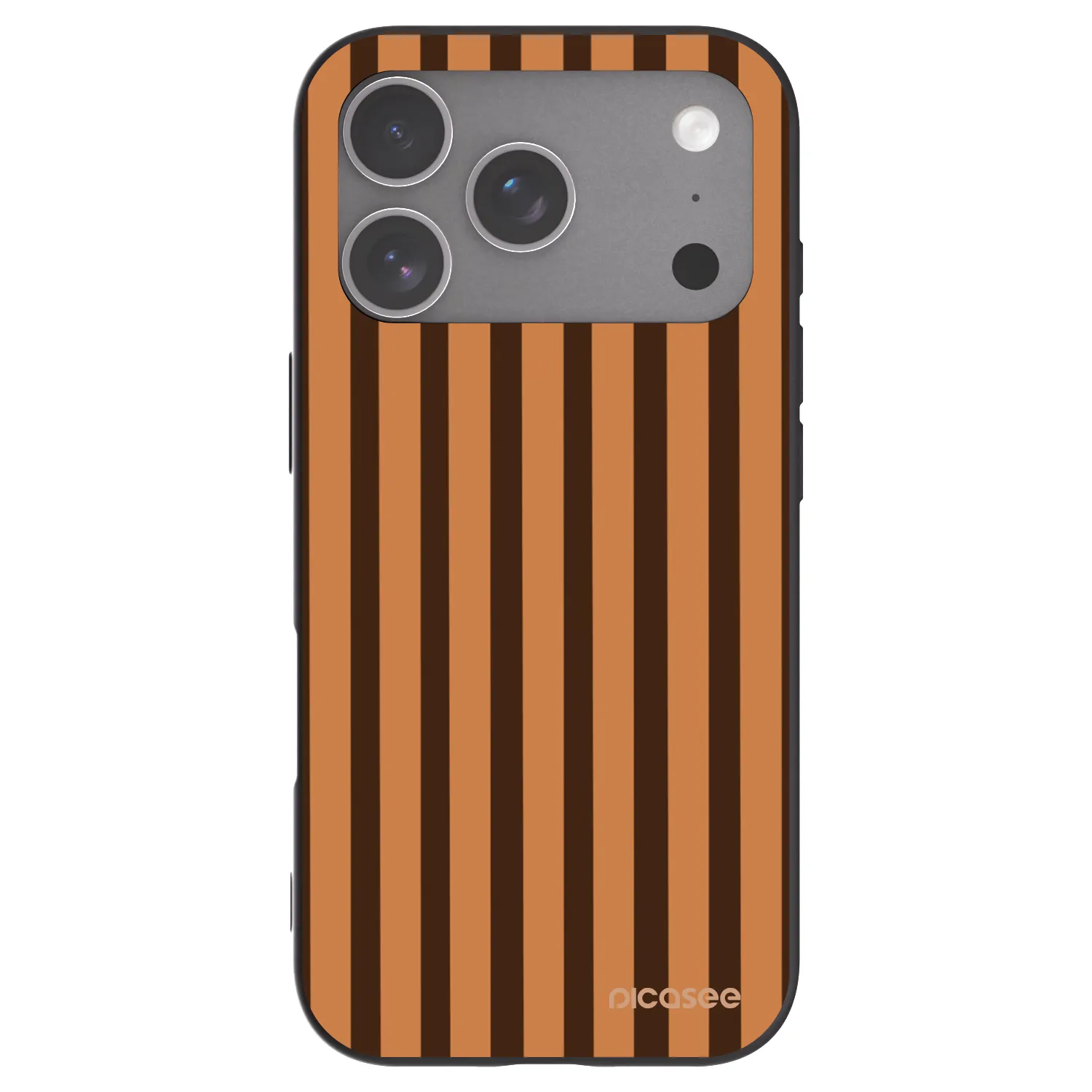 Picasee silikonowe czarne etui na Apple iPhone 18 Pro - Caramel lines