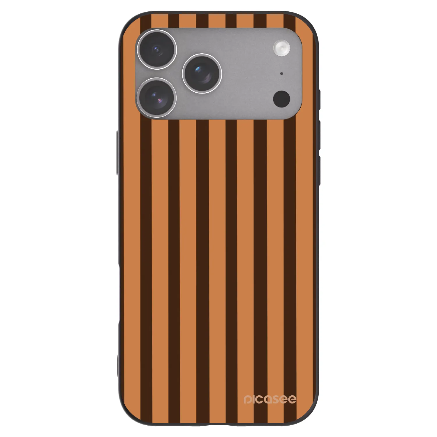 Picasee silikonowe czarne etui na Apple iPhone 18 Pro Max - Caramel lines