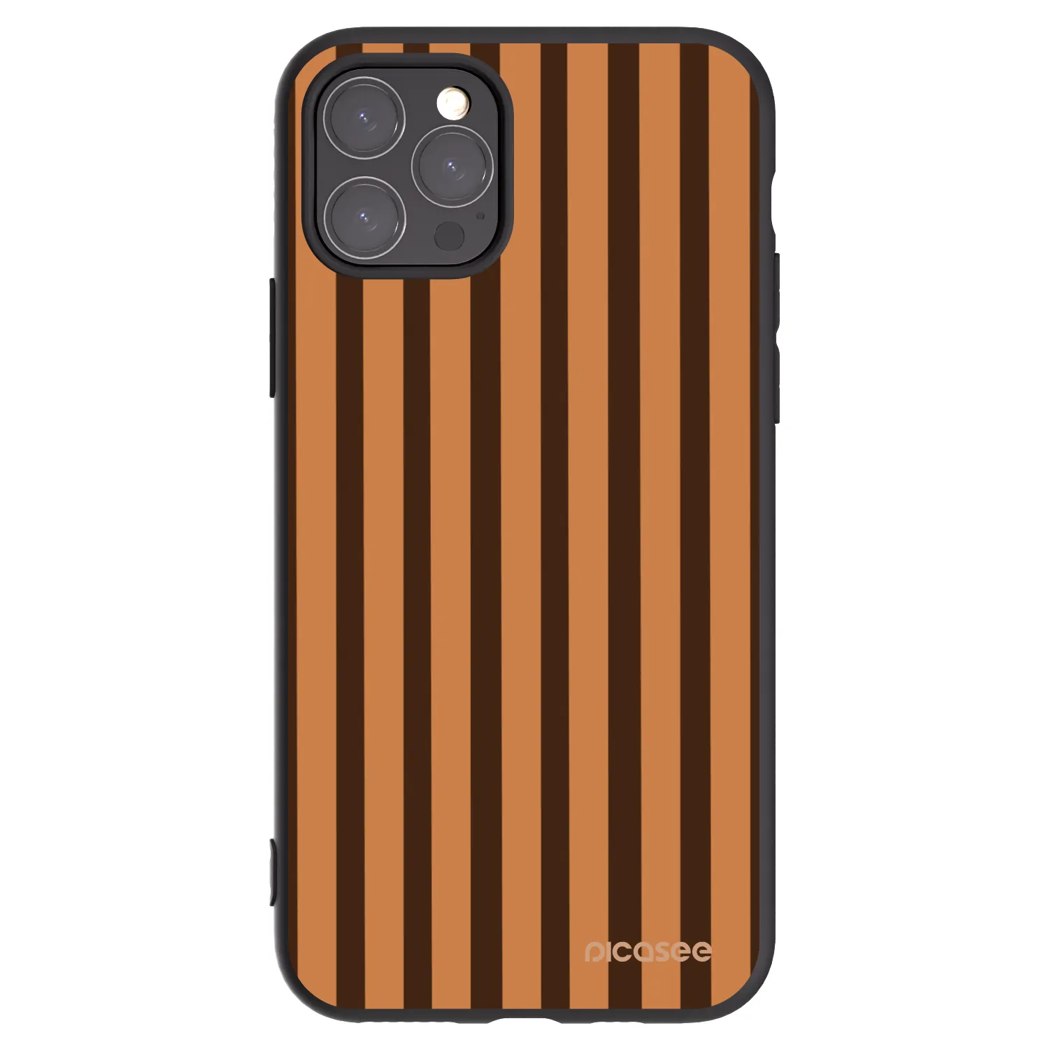 Picasee silikonowe czarne etui na Apple iPhone 11 Pro - Caramel lines