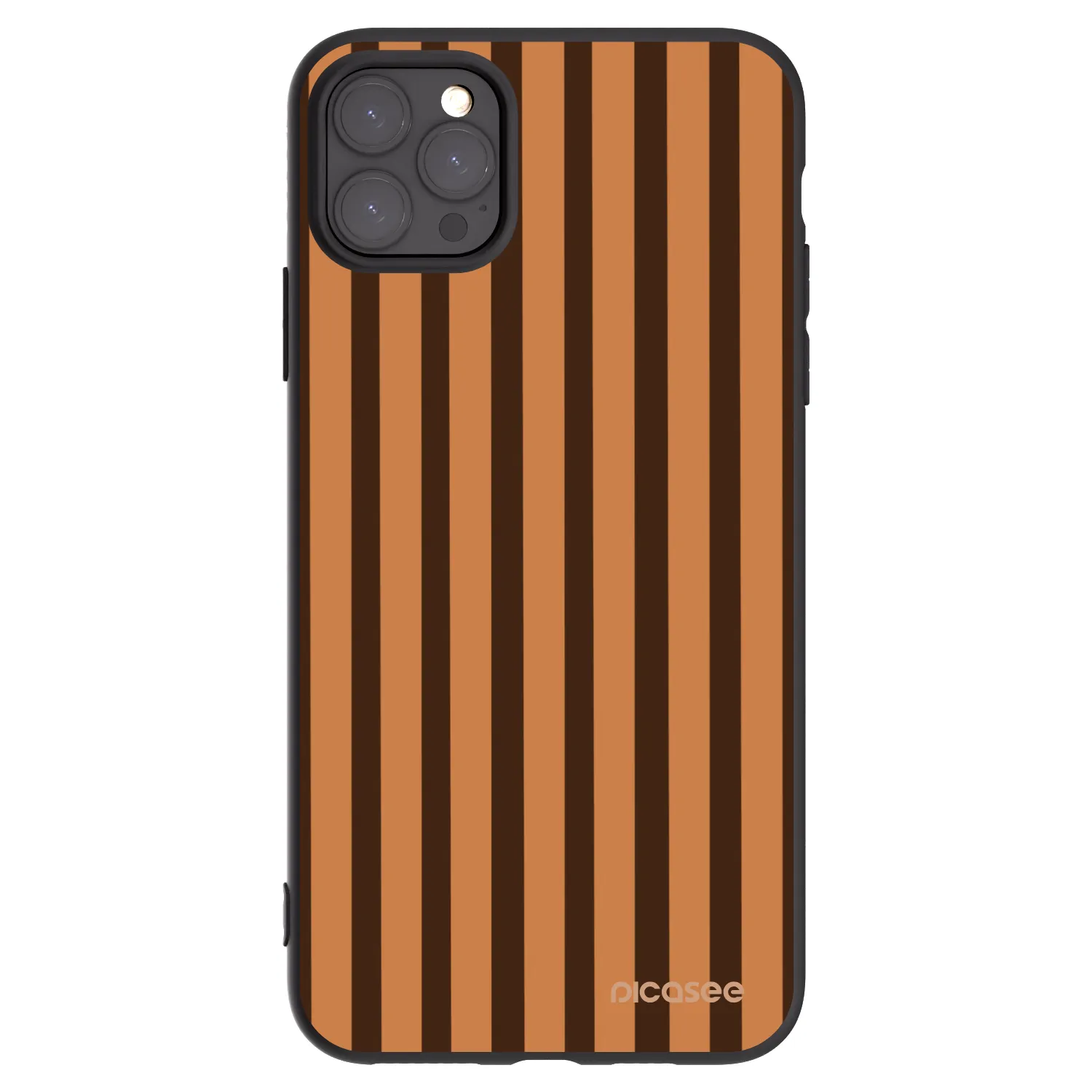 Picasee silikonowe czarne etui na Apple iPhone 11 Pro Max - Caramel lines