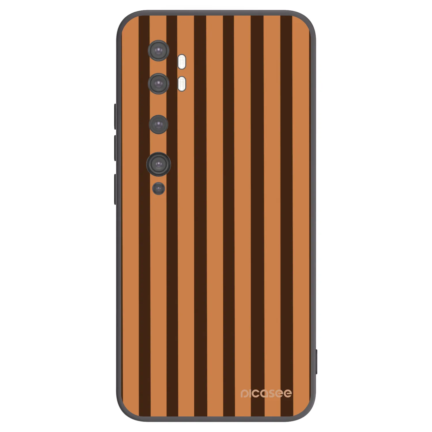 Picasee silikonowe czarne etui na Xiaomi Mi Note 10 (Pro) - Caramel lines