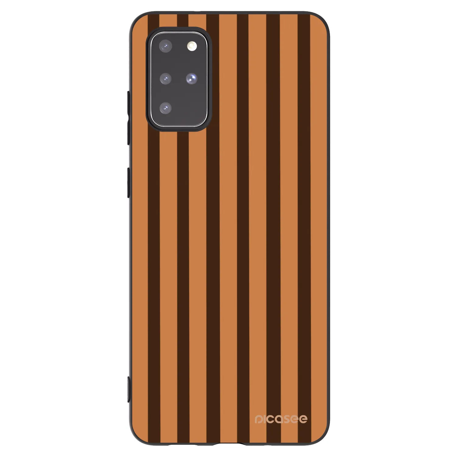 Picasee silikonowe czarne etui na Samsung Galaxy S20+ G985F - Caramel lines