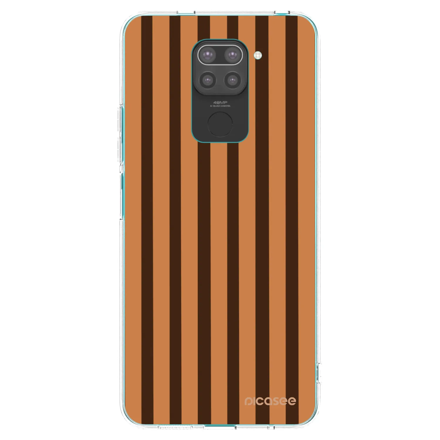 Picasee silikonowe czarne etui na Xiaomi Redmi Note 9 - Caramel lines