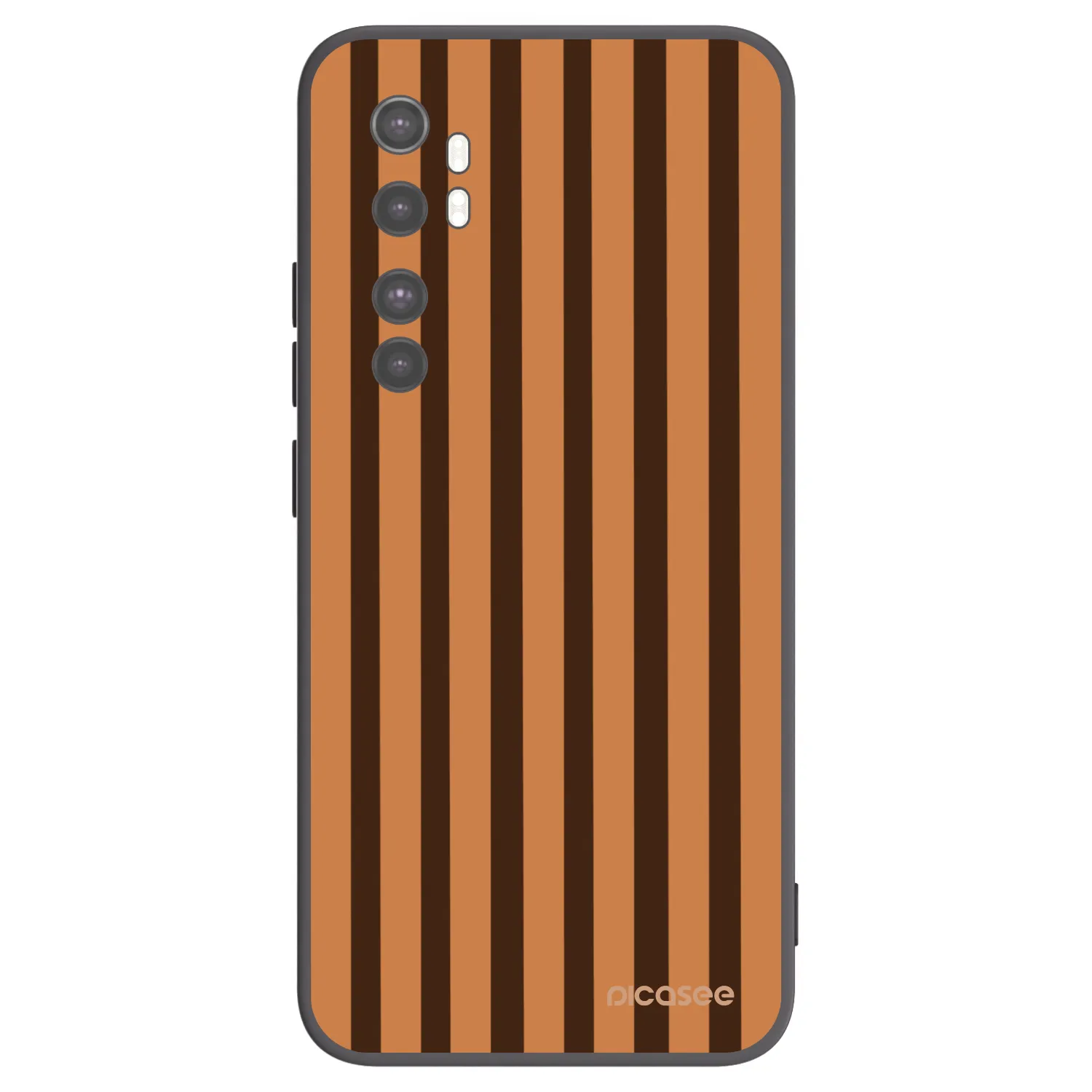 Picasee silikonowe czarne etui na Xiaomi Mi Note 10 Lite - Caramel lines