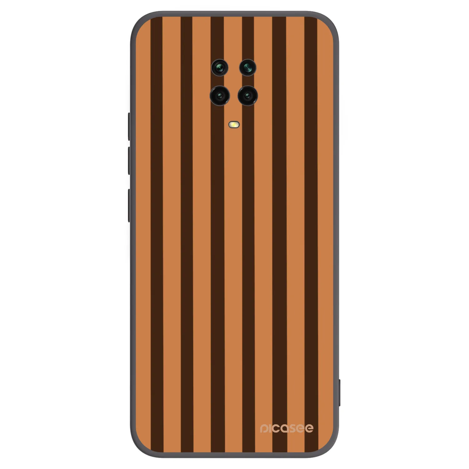 Picasee silikonowe czarne etui na Xiaomi Redmi Note 9S - Caramel lines