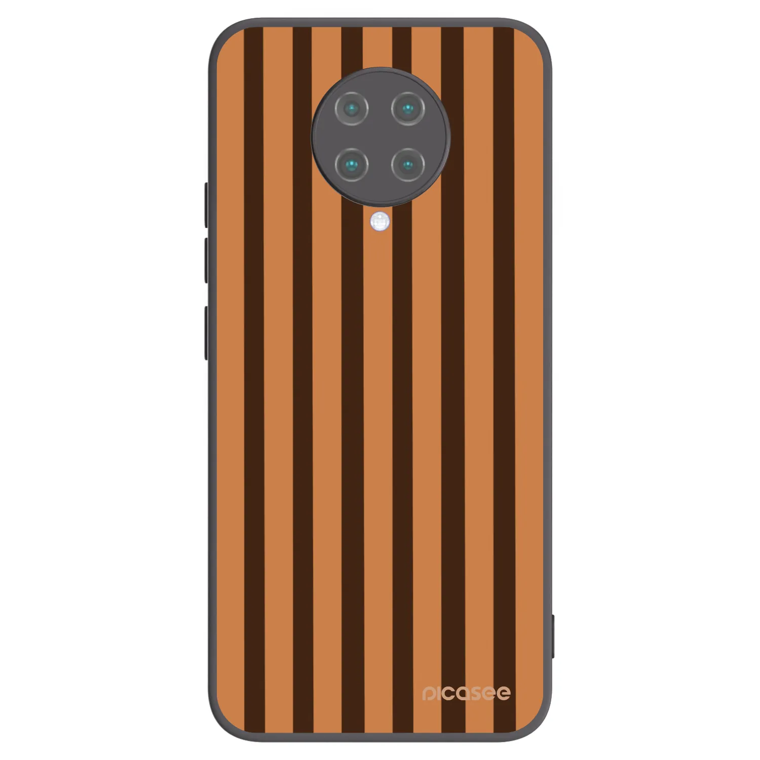 Picasee silikonowe czarne etui na Xiaomi Poco F2 Pro - Caramel lines