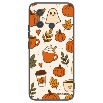 Picasee silikonowe czarne etui na Xiaomi Redmi 12C - Fall vibes