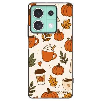 Picasee silikonowe czarne etui na Xiaomi Redmi Note 13 5G - Fall vibes