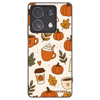 Picasee silikonowe czarne etui na Xiaomi Redmi Note 13 Pro 4G - Fall vibes