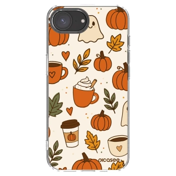 Picasee silikonowe przeźroczyste etui na Apple iPhone 16e - Fall vibes