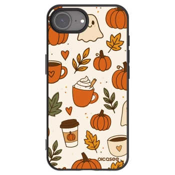 Picasee silikonowe czarne etui na Apple iPhone 16e - Fall vibes