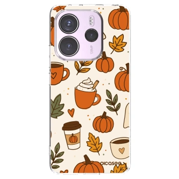 Picasee silikonowe przeźroczyste etui na Xiaomi Redmi Note 14 4G - Fall vibes