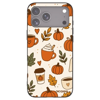 Picasee silikonowe czarne etui na Apple iPhone 17 Pro Max - Fall vibes