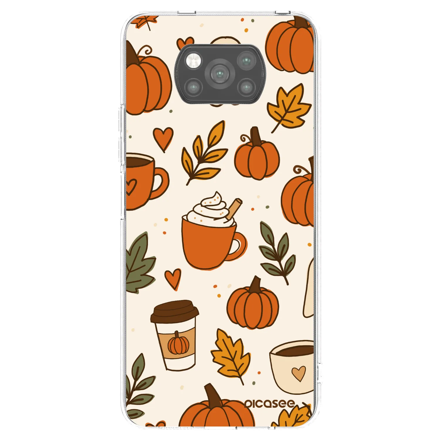 Picasee silikonowe czarne etui na Xiaomi Poco X3 - Fall vibes