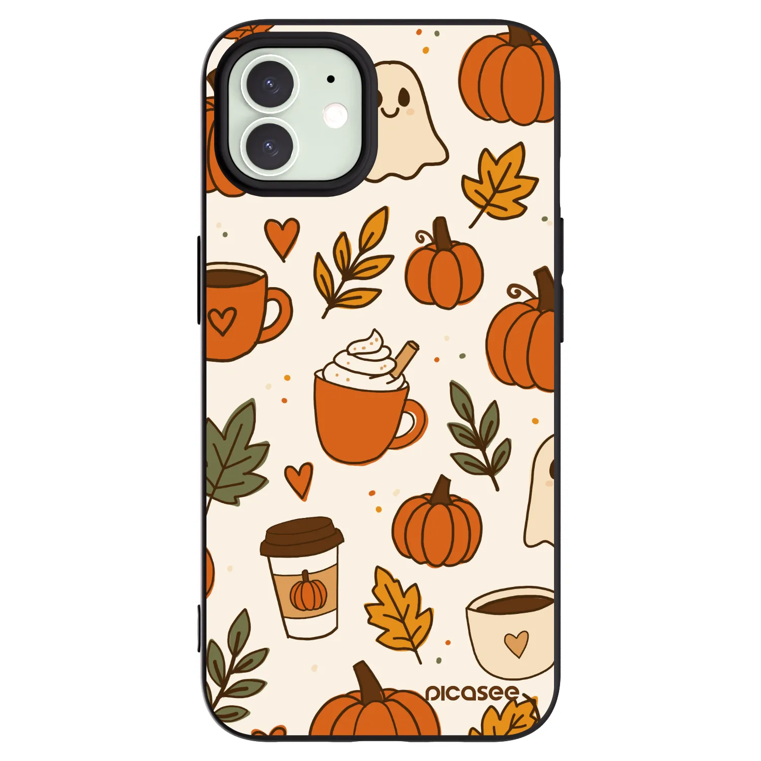 Picasee silikonowe czarne etui na Apple iPhone 12 Pro - Fall vibes