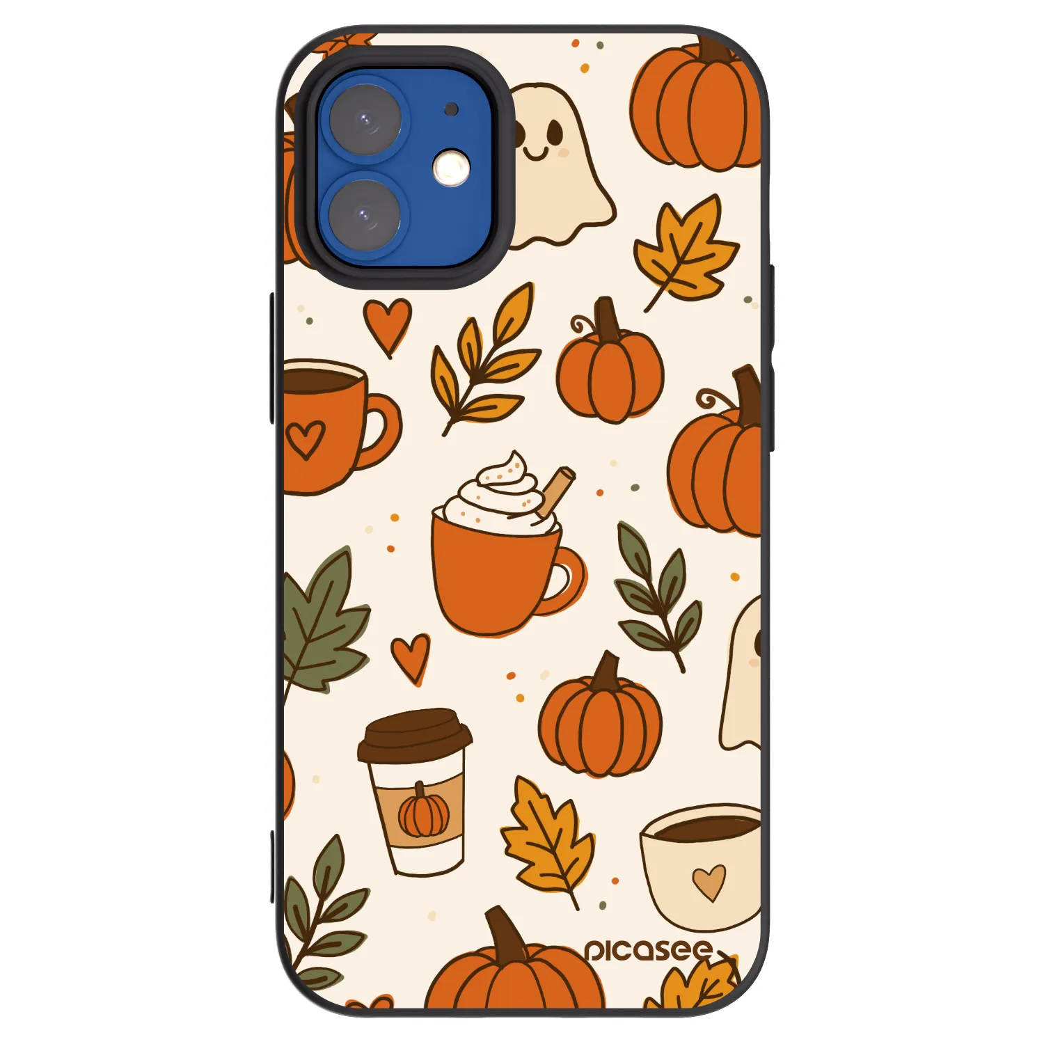 Picasee silikonowe czarne etui na Apple iPhone 12 mini - Fall vibes