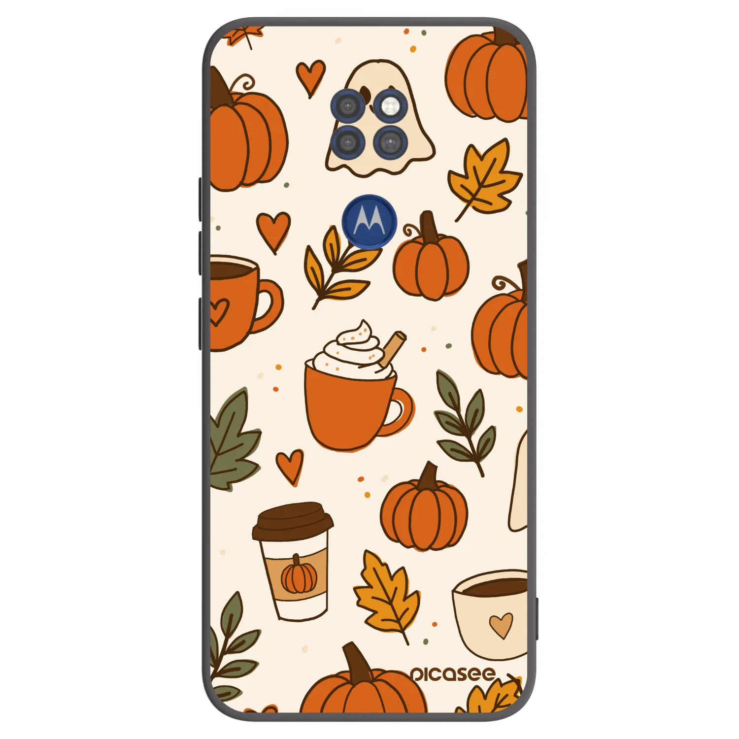 Picasee silikonowe czarne etui na Motorola Moto G9 Play - Fall vibes