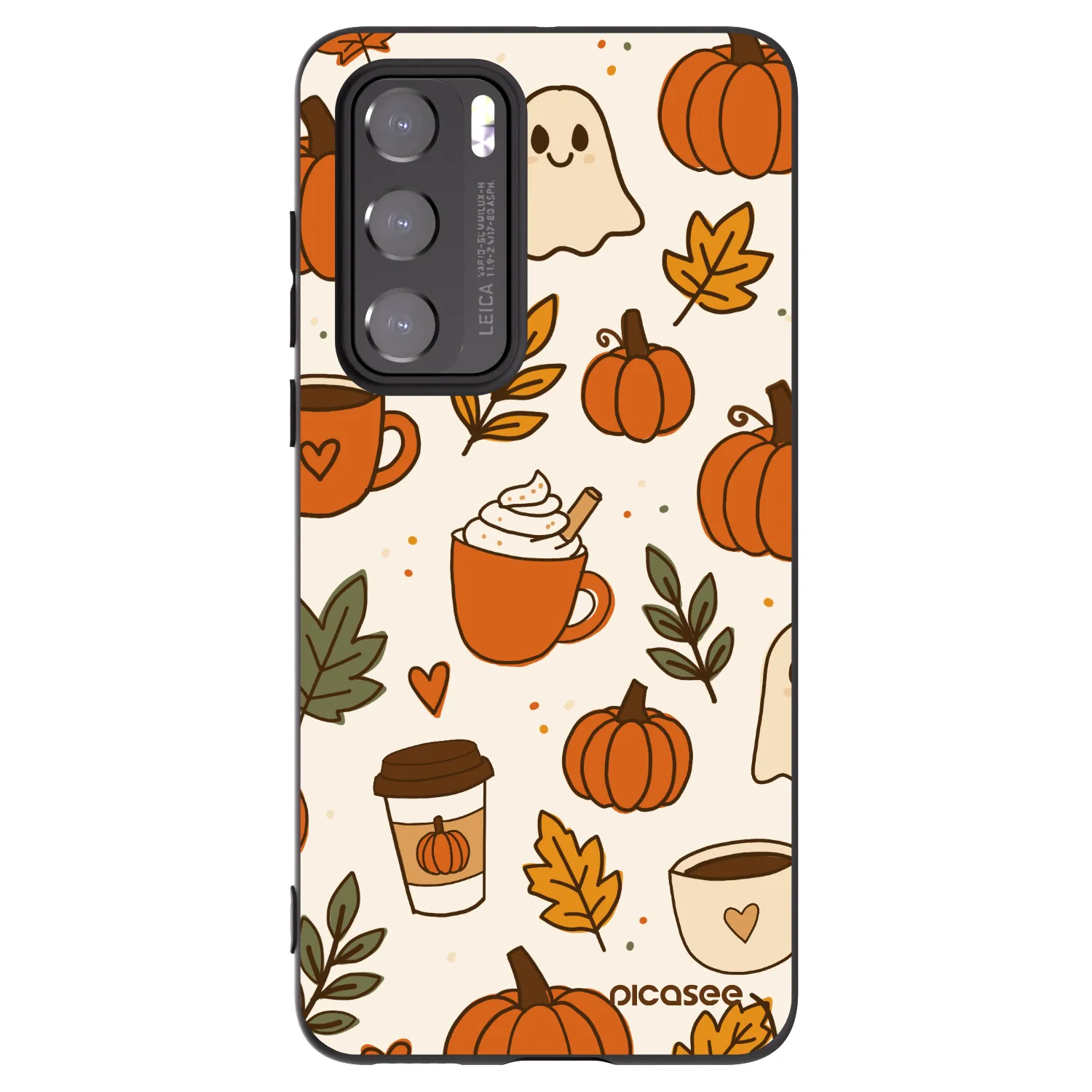 Picasee silikonowe czarne etui na Huawei P40 - Fall vibes