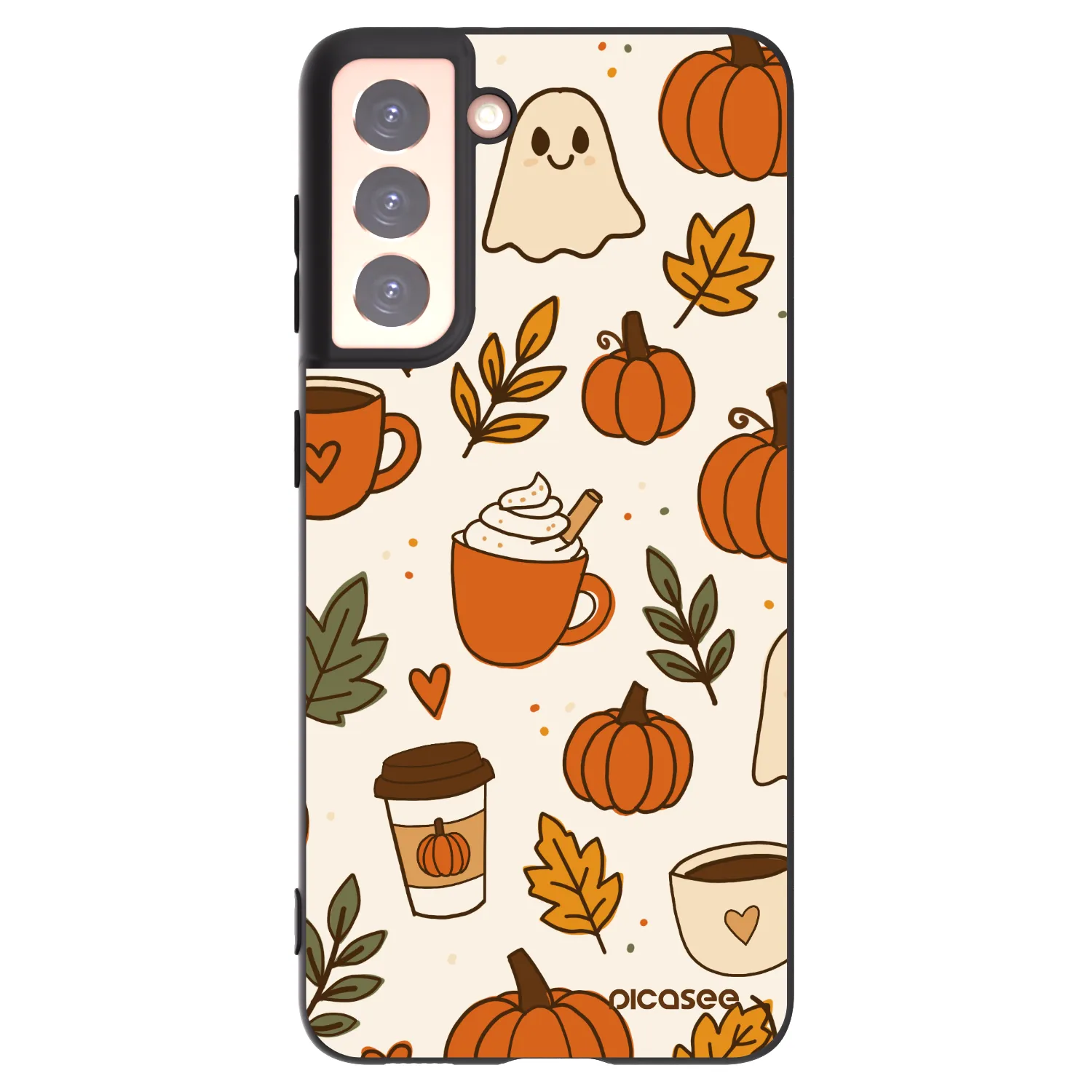 Picasee silikonowe czarne etui na Samsung Galaxy S21 5G G991B - Fall vibes