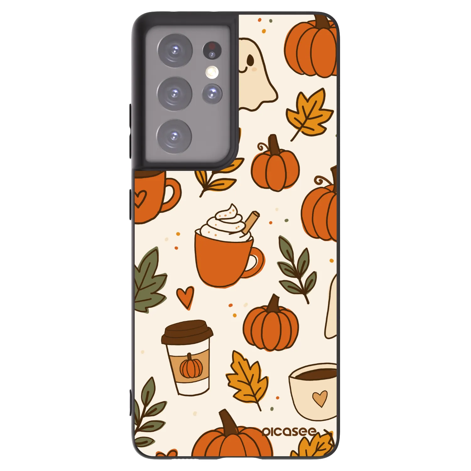 Picasee silikonowe czarne etui na Samsung Galaxy S21 Ultra 5G G998B - Fall vibes