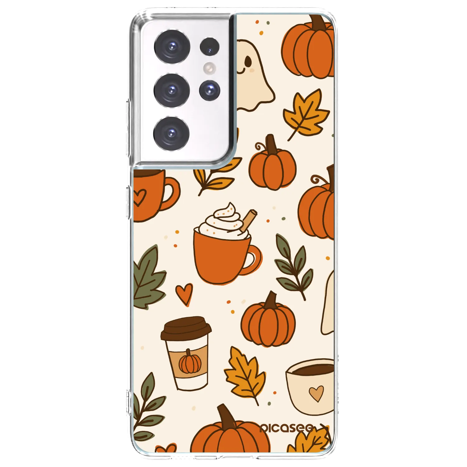Picasee silikonowe przeźroczyste etui na Samsung Galaxy S21 Ultra 5G G998B - Fall vibes