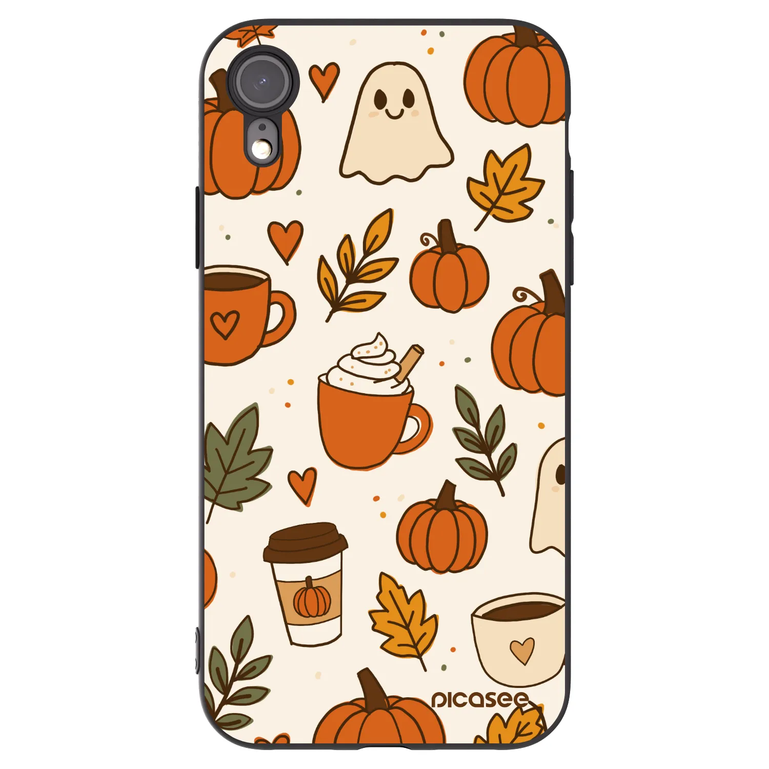 Picasee silikonowe czarne etui na Apple iPhone XR - Fall vibes