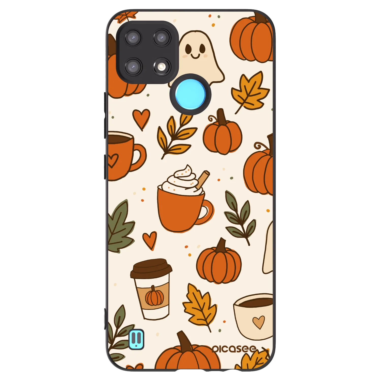 Picasee silikonowe czarne etui na Realme C21 - Fall vibes