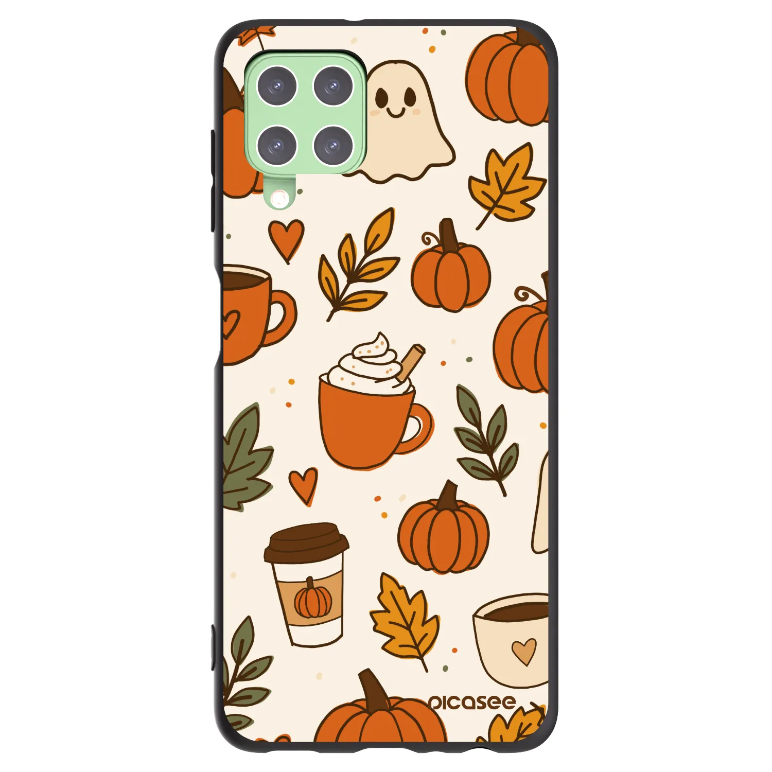 Picasee silikonowe czarne etui na Samsung Galaxy A22 A225F 4G - Fall vibes