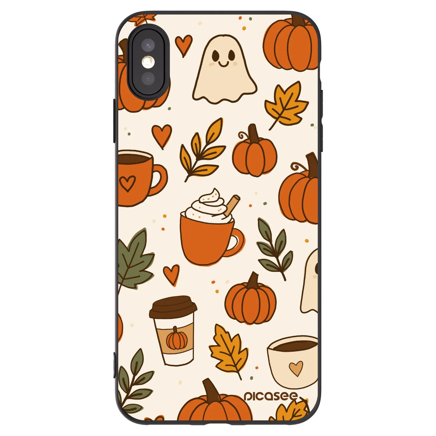 Picasee silikonowe czarne etui na Apple iPhone XS Max - Fall vibes