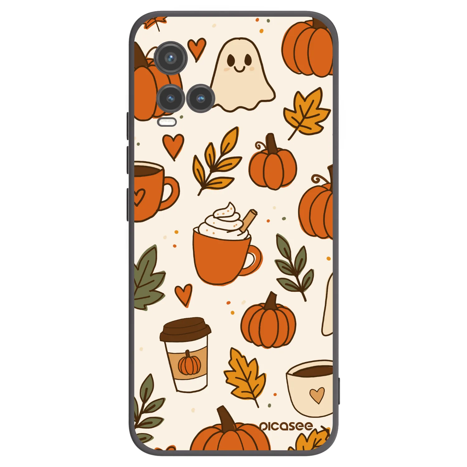 Picasee silikonowe czarne etui na Vivo Y33s - Fall vibes