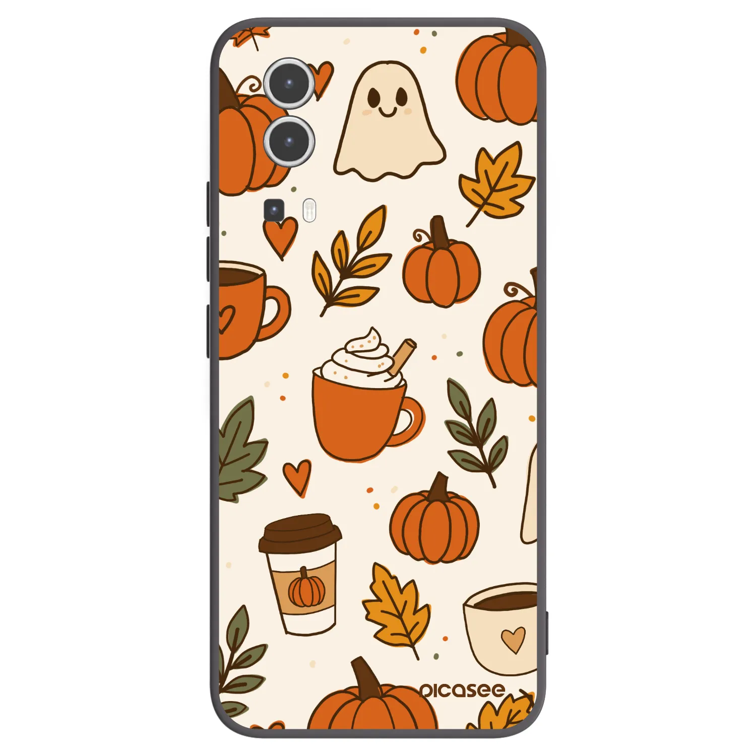 Picasee silikonowe czarne etui na Vivo Y72 5G - Fall vibes